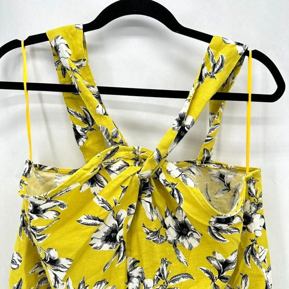 Banana Republic Cross Front Top Size M Floral Linen Coquette Preppy Boho NWT - Picture 2 of 11